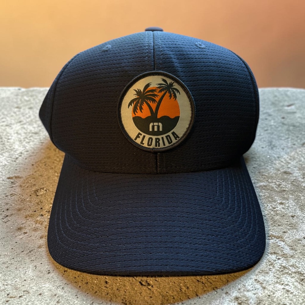 Travis Mathew Hat Mens‎ L/XL Navy Blue Florida Topgolf Performance Golf Cap Hat